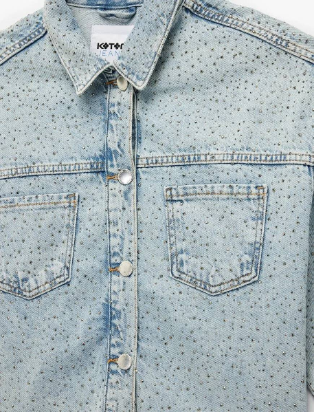 Resim Koton Kadın Jean Ceket 6Wal50002Md