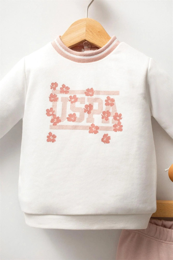 Resim U.S. Polo Assn Bebek Kız Bebek Sweat Takım USB2743