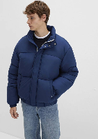 Resim Mavi Dik Yaka Erkek Mont M0110609-89353