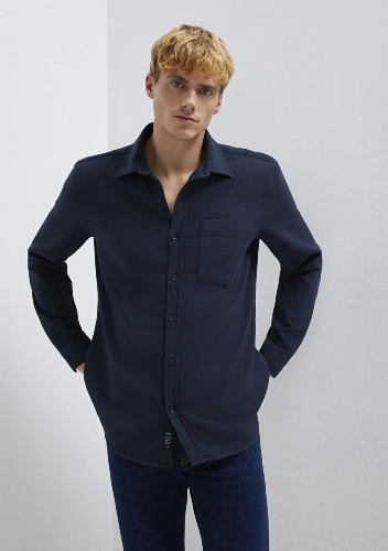 Resim Mavi Erkek Uzun Kol Gömlek M0211898-86623