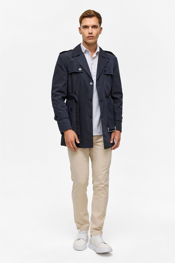 Resim Süvari Slim Kalıp Erkek Trençkot MN2008700522