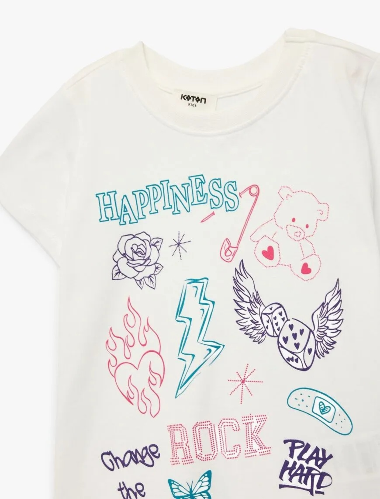 Resim Koton Kız Çocuk T-shirt 6SKG10040AK