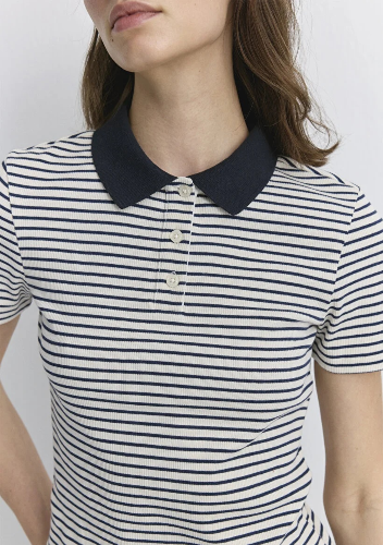 Resim Mavi Kadın Polo Yaka T-shirt M1613505-86625