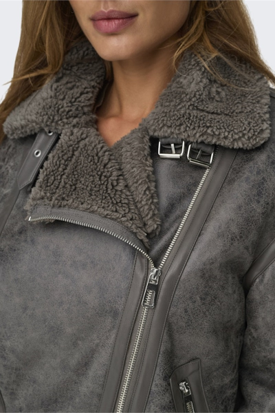 Resim Only Onlbetty Bonded Oversızed Avıator Cc Otw Kadın Deri Mont Ve Ceket 15322044