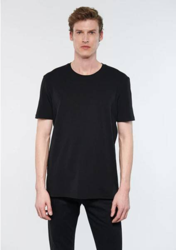 Resim Mavi Basıc Bisiklet Yaka Erkek T-Shirt M0610252-900