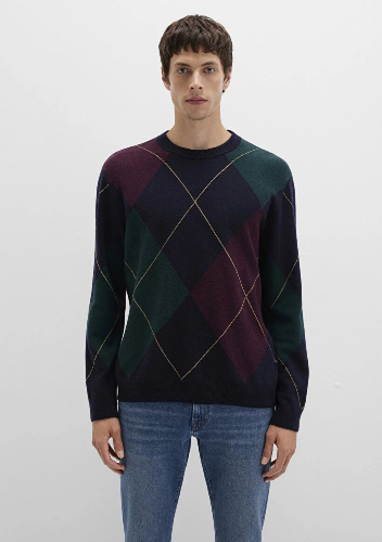 Resim Mavi Jakarlı Erkek Kazak M0710334-70497