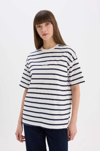 Resim Defacto Kadın Uzun Kol T-shirt E5058AX/NV42