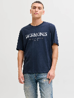 Resim Jack & Jones Jjdevın Daytona Prınt Tee Ss Crew Ln Erkek T-Shirt 12290173