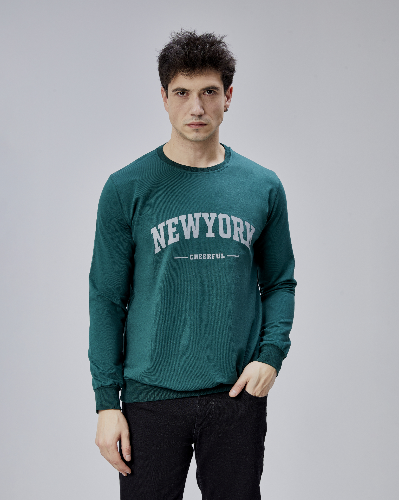 Resim Paul&More Erkek Sweat New York Baskı 0 Yaka 2 İp