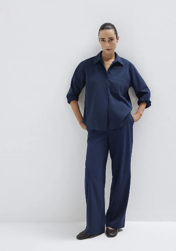 Resim Mavi Kadın Kanvas Pantolon M1011153-70497