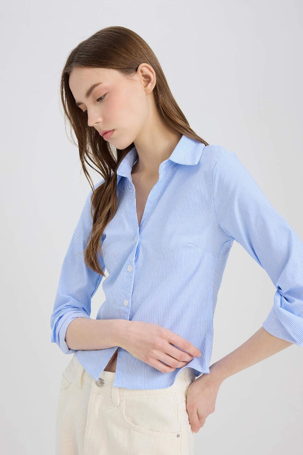 Resim Defacto Kadın Uzun Kol Gömlek D4013AX/BE552