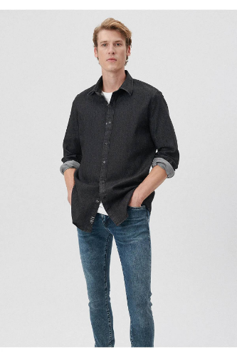 Resim Mavi Çizgili Erkek Gömlek M0211121-900