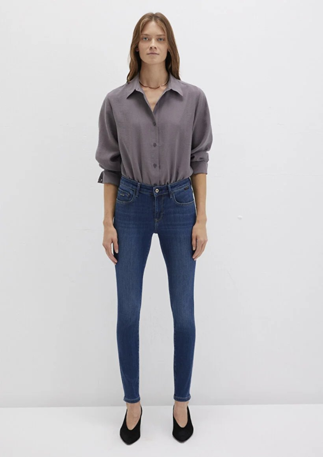 Resim Mavi Kadın Jean Pantolon M100328-82232