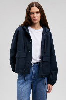 Resim Mavi Kapüşonlu Kadın Mont M110775-82906