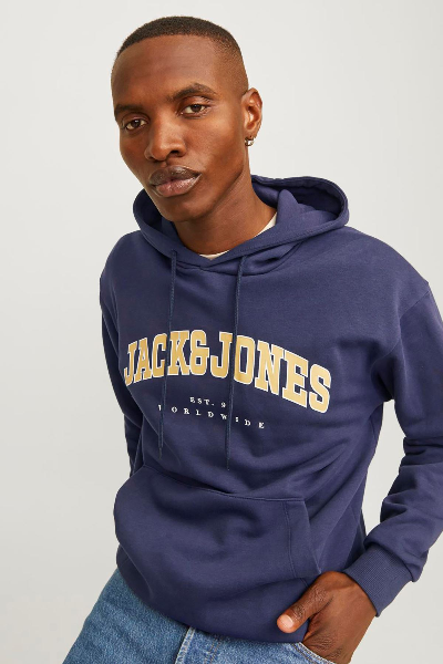 Resim Jack & Jones Jjecaleb Varsıty Sweat Hood Noos Erkek Sweat 12256521