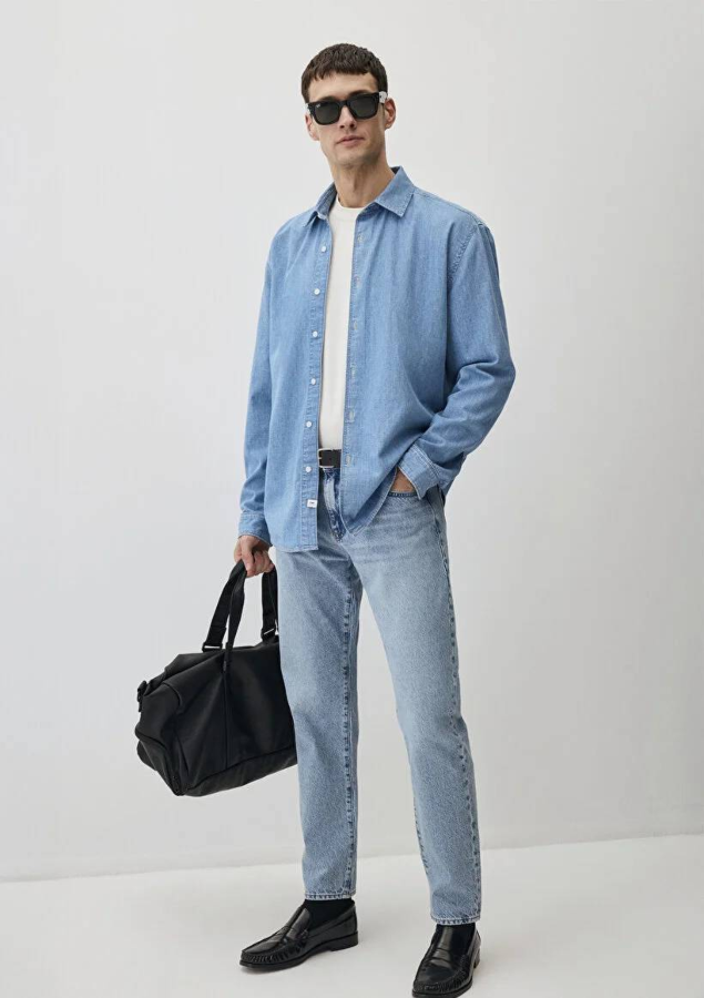 Resim Mavi Tapered Erkek Jean Pantolon M0010172-89642