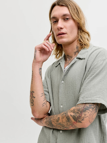 Resim Jack & Jones Jornantucket Double Cloth Shırt Ss Ea26 Erkek Gömlek 12291812