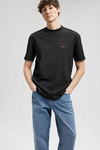 Resim Mavi Baskılı Erkek T-Shirt M0612216-900