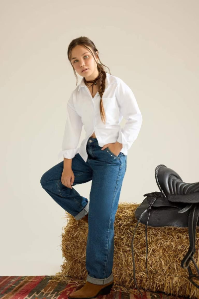 Resim Defacto Kız Çocuk  Jean Pantolon F7166A8/NM34