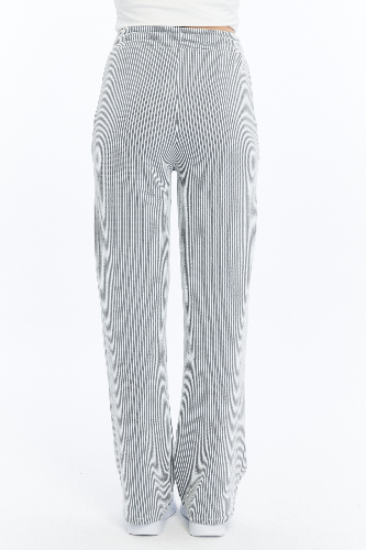 Resim Viole&More Kadın Kanvas Pantolon 2497 Çizgili