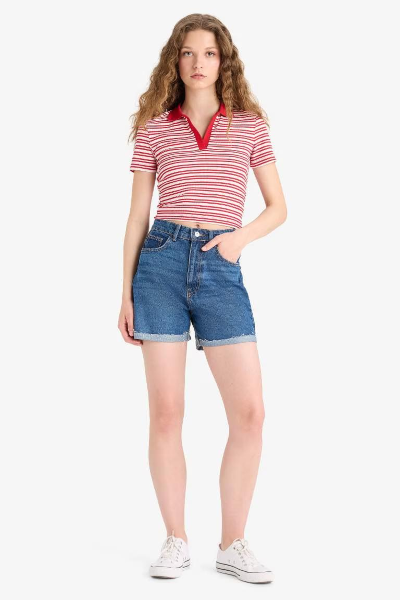 Resim Defacto Kadın Kısa Kol T-shirt E7907AX/RD59