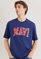 Resim Mavi Logo Erkek T-shirt M0611711-70722
