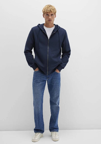 Resim Mavi Kapüşonlu Full Erkek Sweat M0S10423-70490