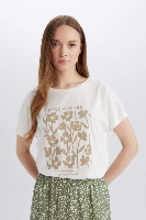 Resim Defacto Kadın Kısa Kol T-shirt E1162AX/ER105