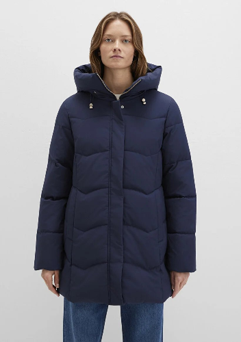 Resim Mavi Kapüşonlu Kadın Kaban M1110439-83699