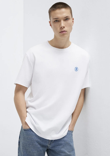 Resim Mavi Logo Nakışlı Erkek T-Shirt M067074-620