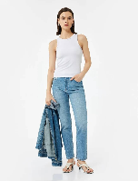 Resim Koton Kadın Jean Pantolon 6Wal40029Md