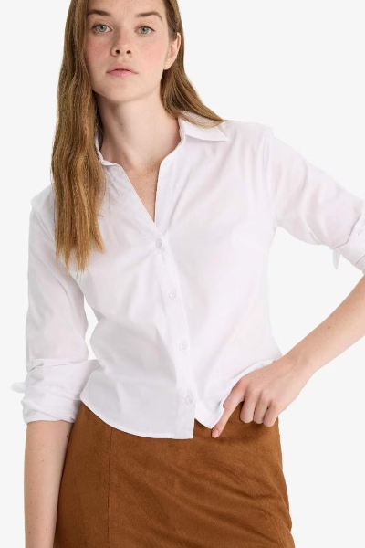 Resim Defacto Kadın Uzun Kol Gömlek Y3128AZ/WT36