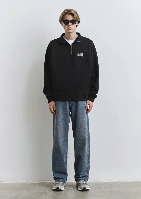 Resim Mavi Yarım Fermuarlı Erkek Sweat M0S10208-900