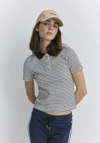 Resim Mavi Kadın Polo Yaka T-shirt M1613505-86625