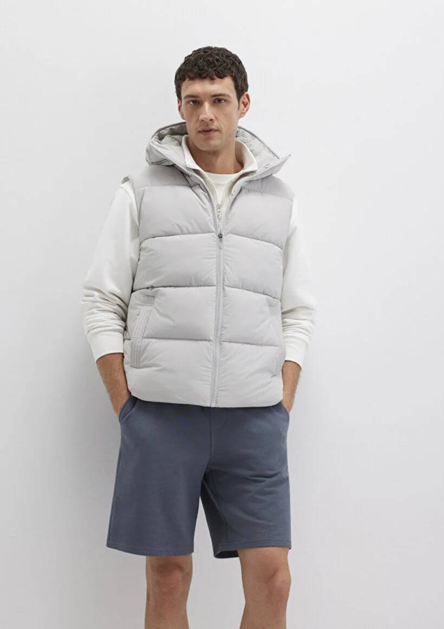 Resim Mavi Kapüşonlu Erkek Yelek M0110089-70075