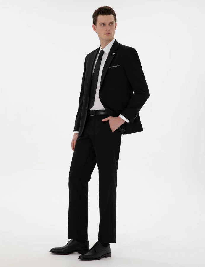 Resim TK1000400453 Erkek Regular 6 Drop Düz Takım Elbise 6 Drop