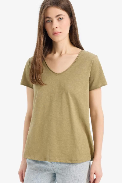 Resim Defacto Kadın Kısa Kol T-shirt K1507AZ/KH176