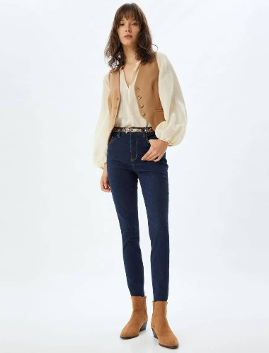 Resim Koton Kadın Jean Pantolon 5Wal40204Md