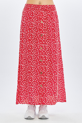 Resim Viole&More Kadın Etek Uzun Önden Düğmeli