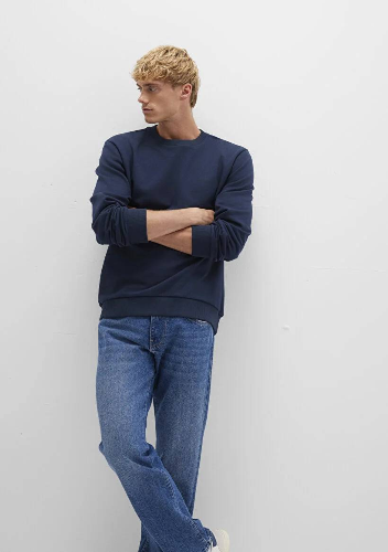 Resim Mavi Bisiklet Yaka Erkek Sweat M0S10421-70490