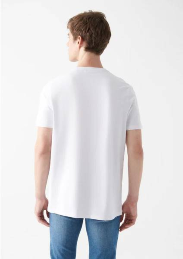 Resim Mavi Basıc Bisiklet Yaka Erkek T-Shirt M0610252-620