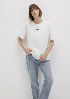 Resim Mavi Mavı Baskılı Kadın T-Shirt M1612518-70057