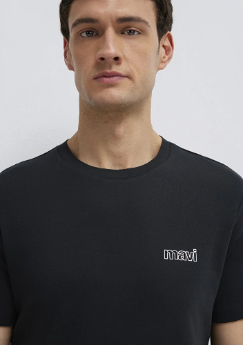 Resim Mavi Basıc Erkek T-Shirt M0610360-900