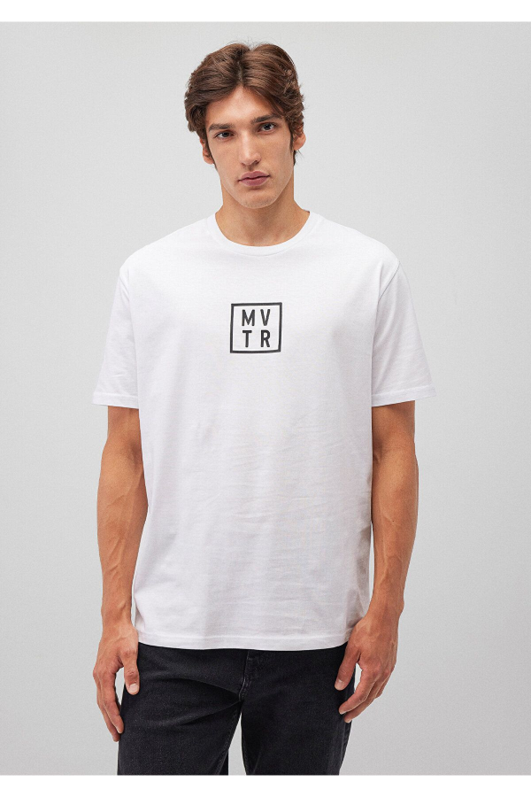 Resim Mavi Mvtr Tişört Beyaz Erkek T-Shirt M0612004-620