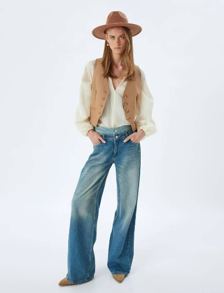 Resim Koton Kadın Jean Pantolon 5Wal40083Md