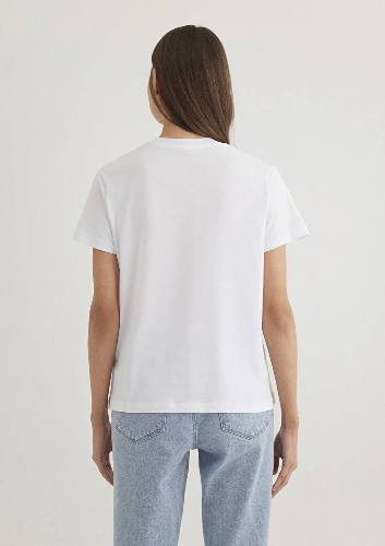 Resim Mavi Bısıklet Yaka Logo Kadın T-Shirt M1612242-620