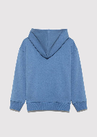 Resim Mavi Logo Baskılı Kapşonlu Erkek Çocuk Sweat M6S10143-83767