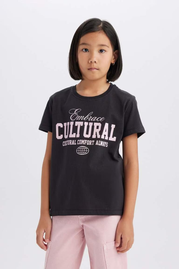 Resim Defacto Kız Çocuk  T-shirt D8545A8/BK56