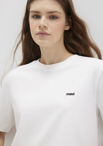 Resim M1612122-70057 Mavi Kısa Kol Kadın T-Shirt