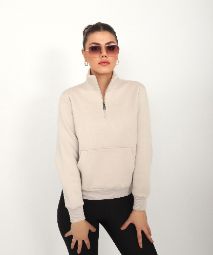 Resim Viole&More Kadın Sweat 114 Yarım Fermuarlı